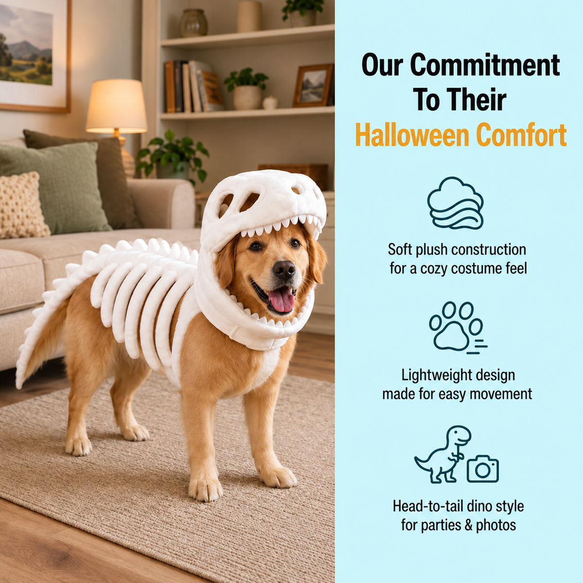 Apexmera™ Dinosaur Skeleton Dog Costume