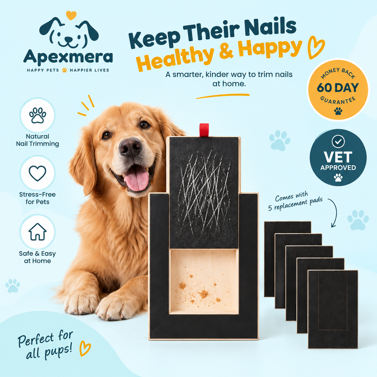 Wooden Dog Scratch Board Nail